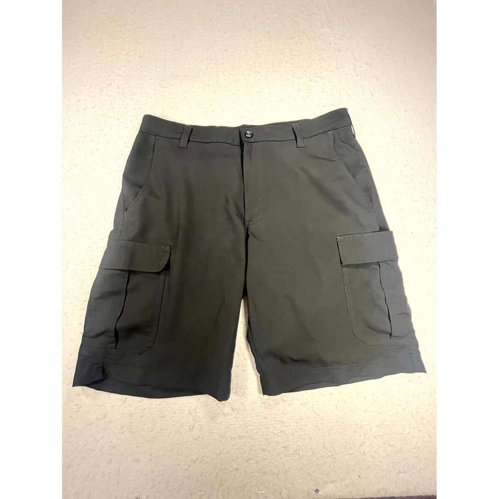 Lee Dungarees Cargo Shorts Men 36 Black Logo Climbing Utility Performance Hiking